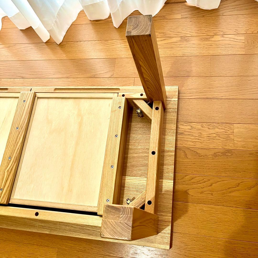 【取り置き中（mie様）】無印良品　オーク ローテーブル 引き出し付き