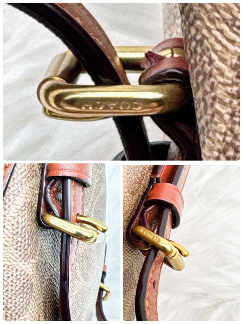 美品✨ COACH PVC レザー ターンロック シグネチャーミニリュック