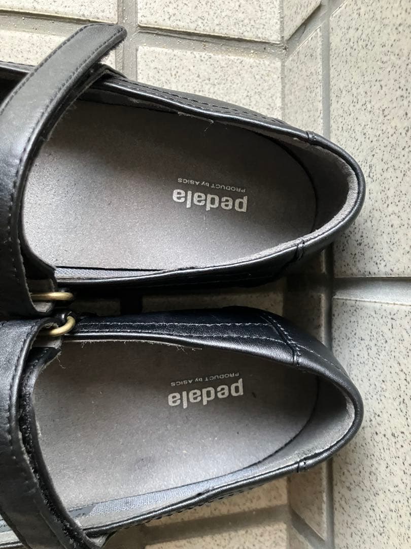 アシックスpedala ブラック マリー・ジェーン パンプス24cm EEE