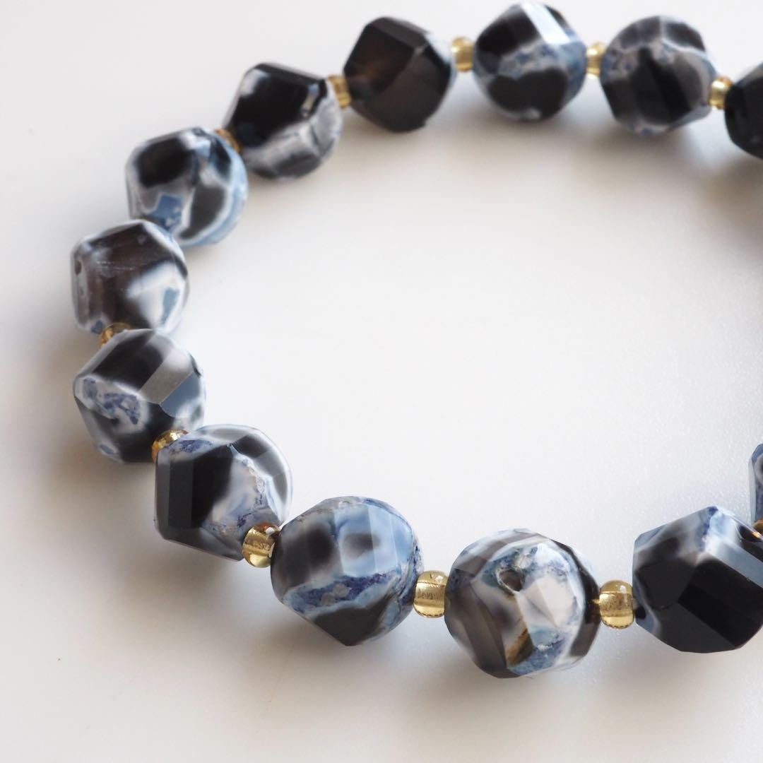 【Chikarin】希少ファイヤーアゲートゴムブレスレット