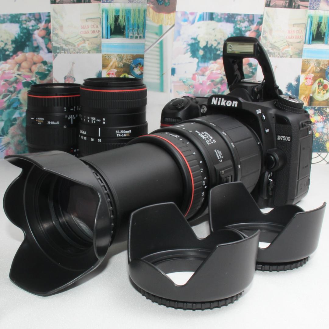 ❤️予備バッテリー&カメラバッグ付き❤️ニコン D7500 トリプルレンズ❤️
