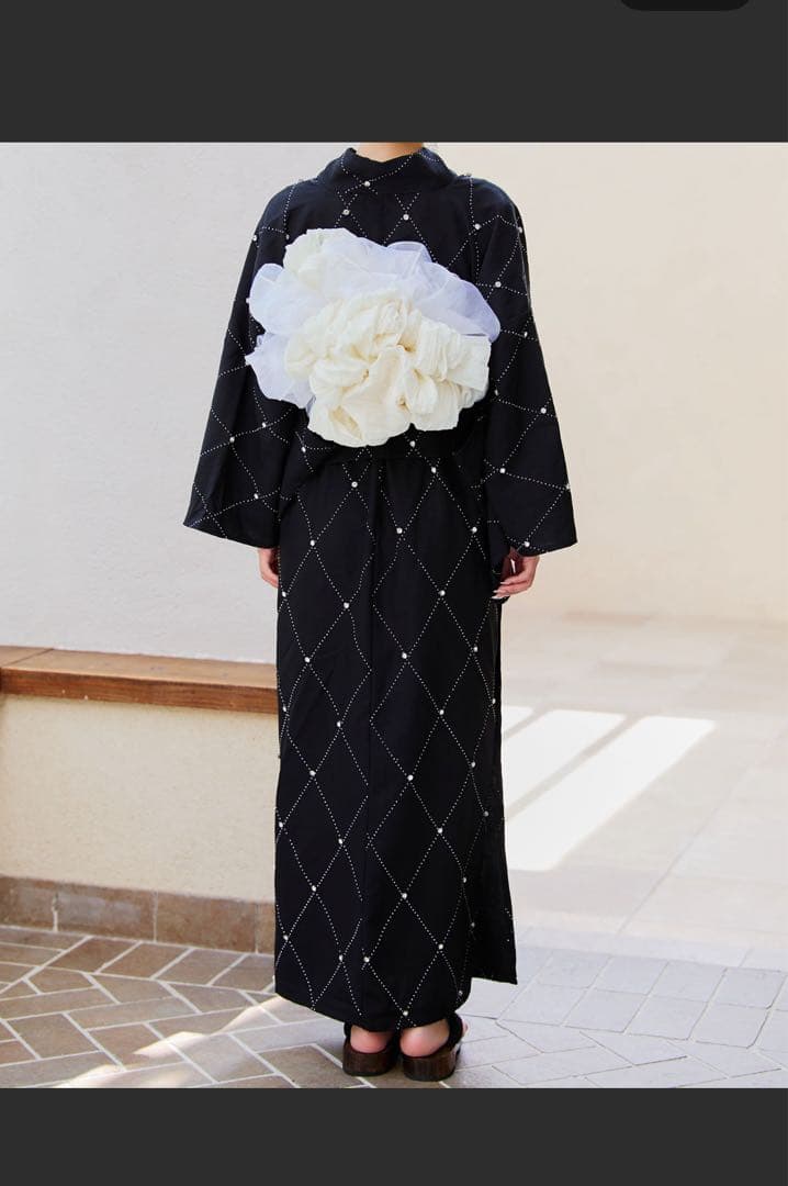 Sugar nine アーガイルビジュー浴衣 ブラック