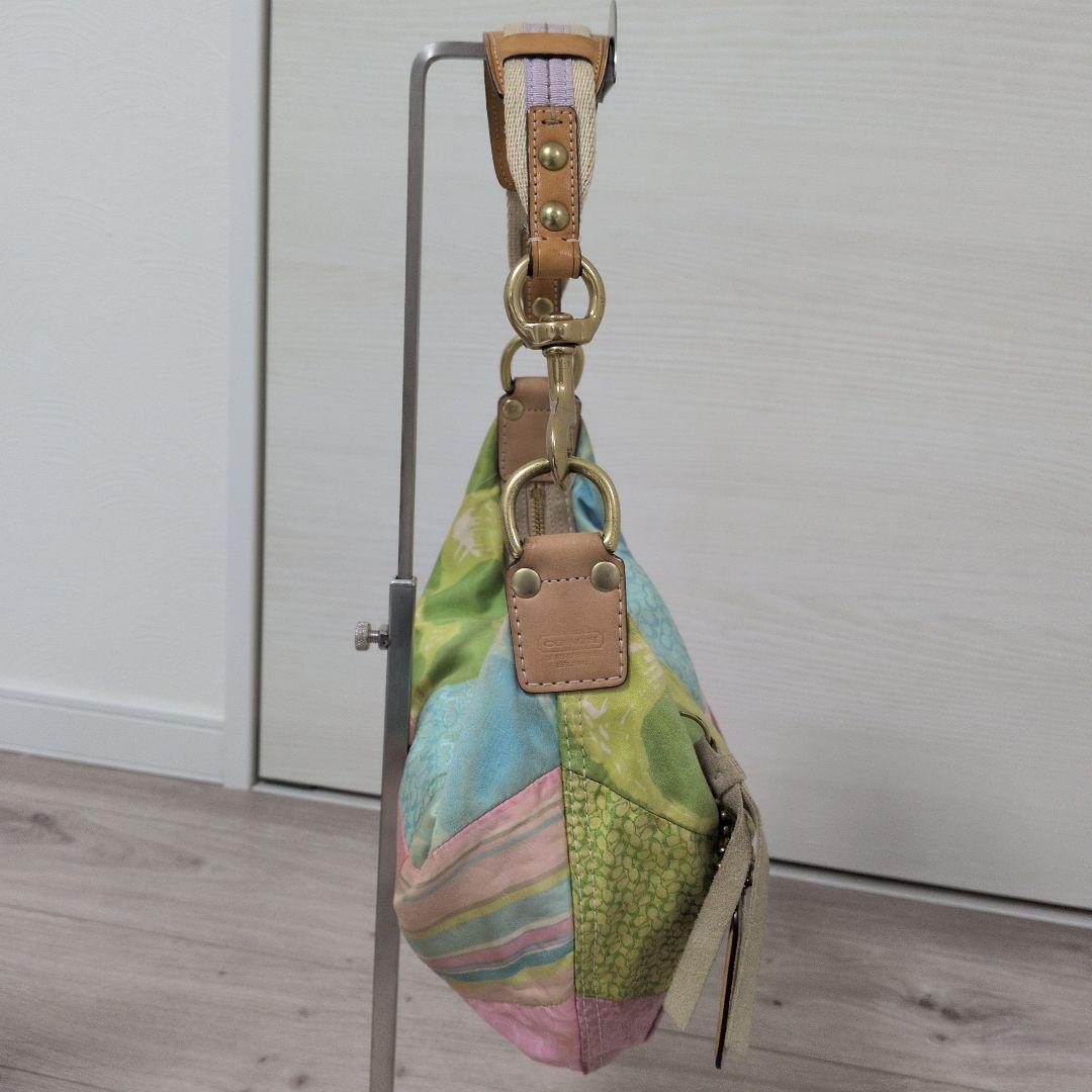 希少　coach パッチワーク　ホーボー　ワンショルダーバッグ　マルチカラー