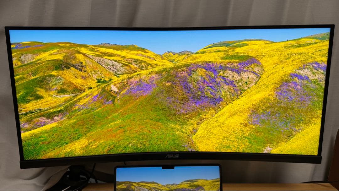 【美品】ASUS ウルトラワイドディスプレイ　35インチ　曲面　湾曲　WQHD