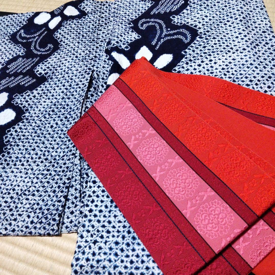 有松絞り浴衣　L　裄70 肩身丈165　美品