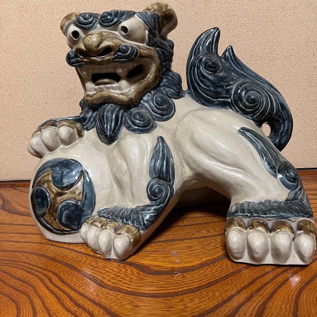 シーサー 置物 沖縄土産 土産 魔除 厄除 大小 3個セット 古い 琉球焼