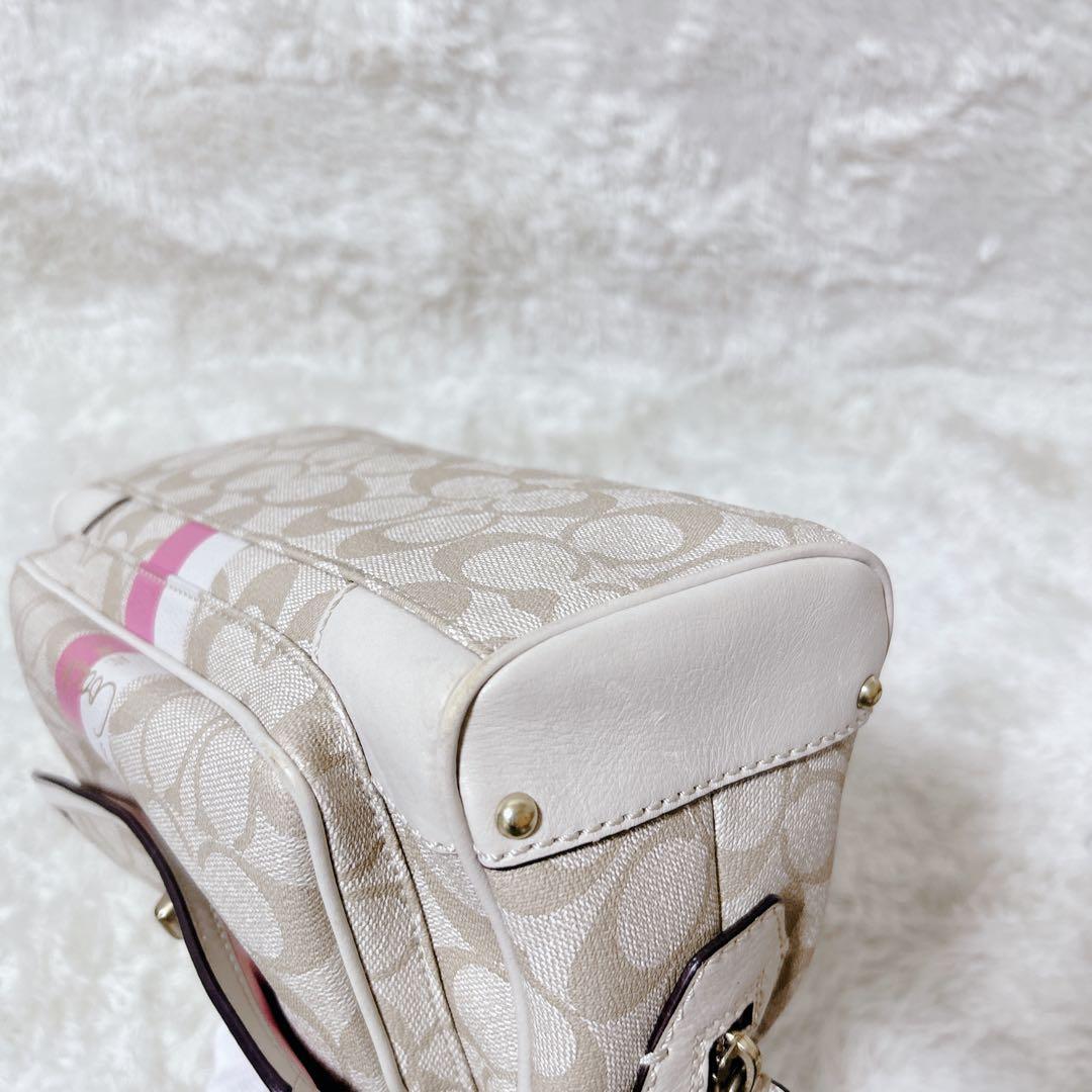 COACH コーチ　ヘリテージ ストライプ スモール ドームド ハンドバッグ