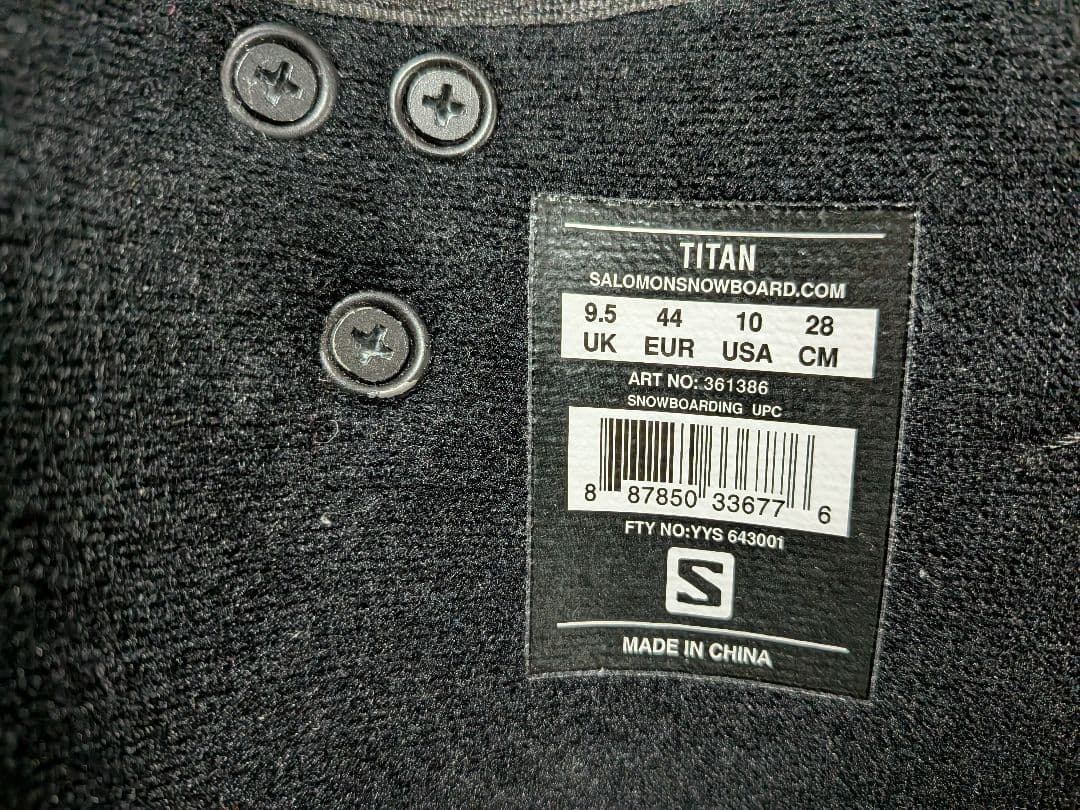 SALOMON　TITAN Ｓ 28センチ　スノーボードブーツ ブラック/レッド