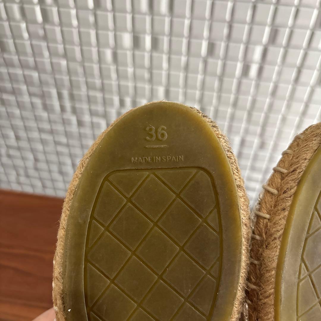 CHANNEL シャネル レース エスパドリーユ サンダル 36