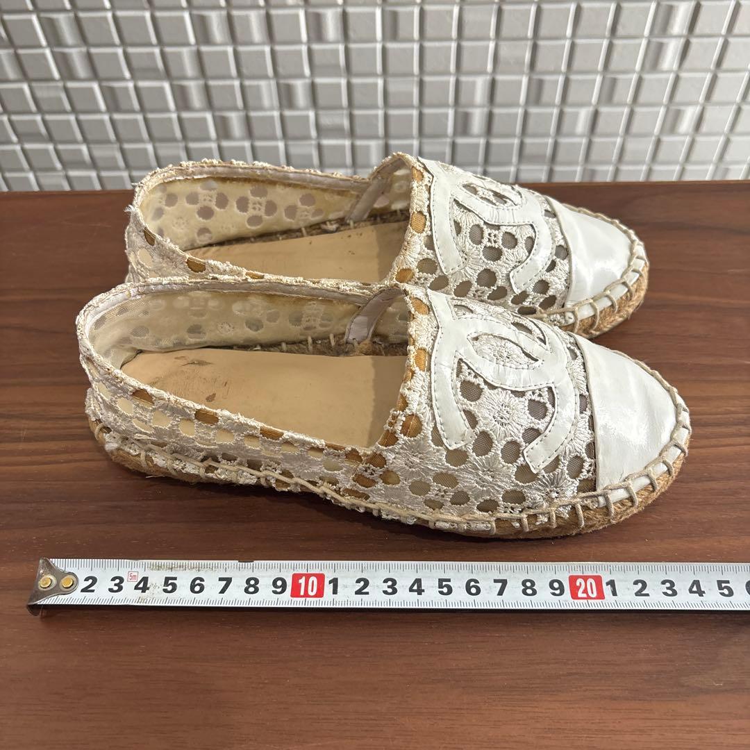 CHANNEL シャネル レース エスパドリーユ サンダル 36