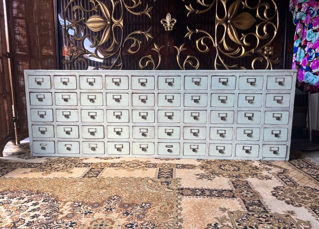 多収納 薬箪笥 古道具 アンティーク 昭和レトロ 当時物 チェスト インテリア