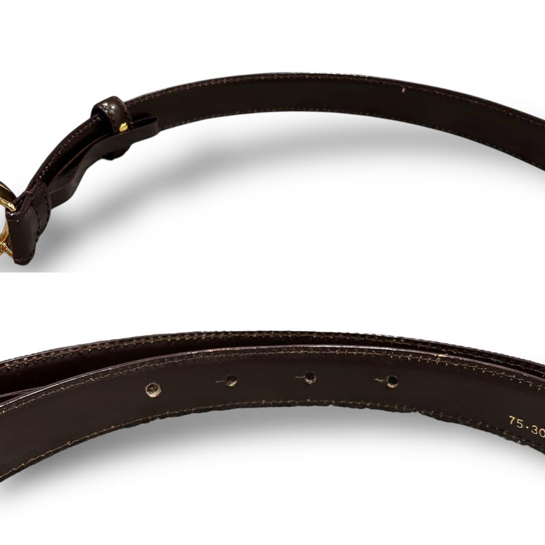 極美品 GUCCI グッチ インターロッキング ベルト レディース GGバックル