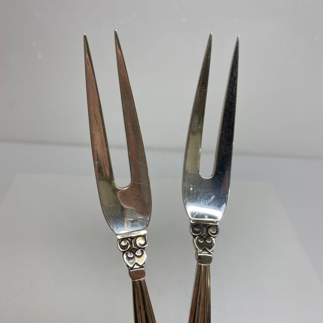 ジョージジェンセン　希少ミートフォーク2本sterling925 104g