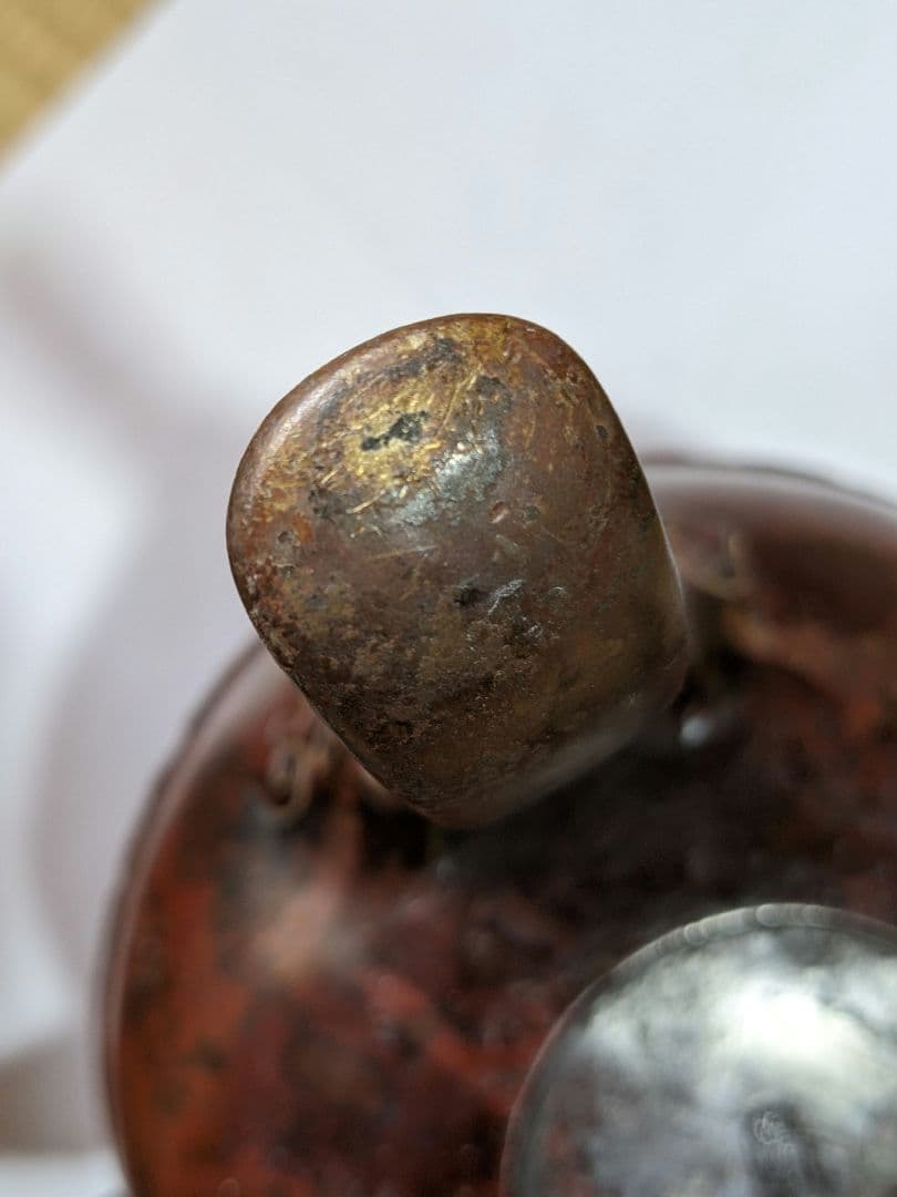 ♦銅器 神獣文 龍双耳 三足花器 初代 定塚義正 明治〜大正時代 花生 骨董品