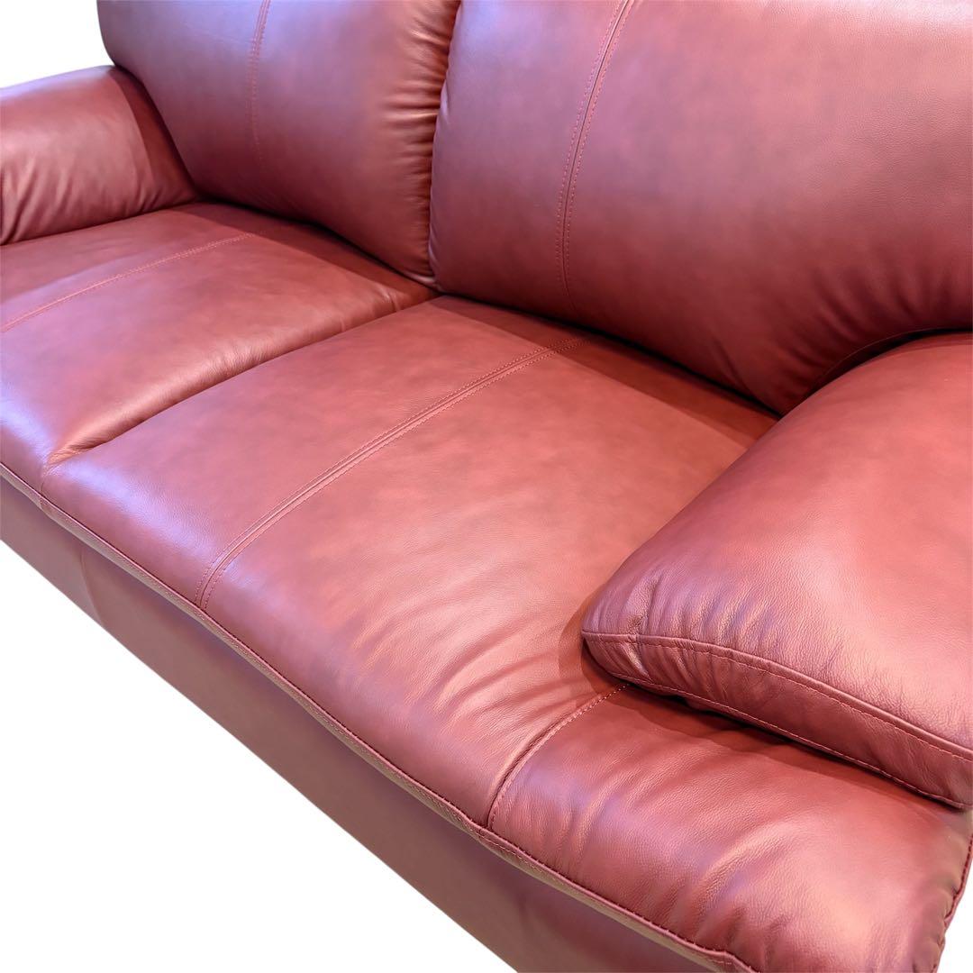 【美品】関家具　ミラージュIII 2Pソファー　革製　本革　ソファー　2人掛け