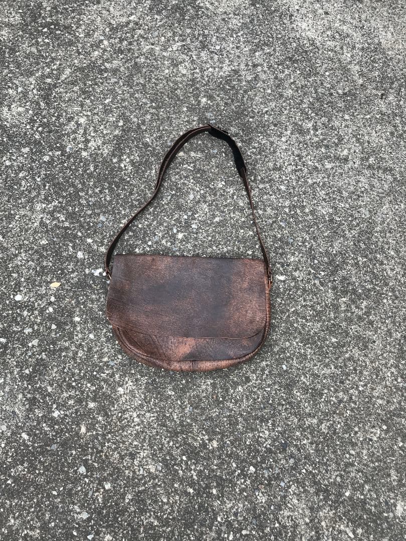 art brown レザー メール ショルダー バッグ アート ブラウン