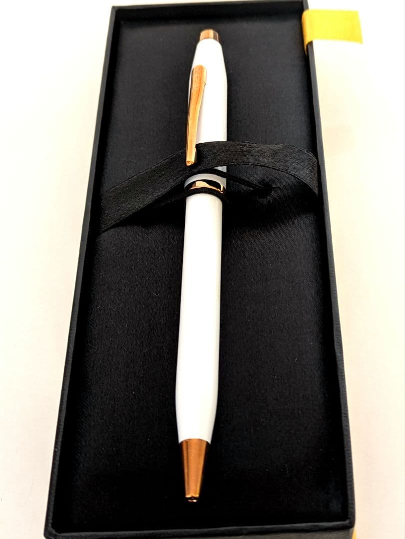 新品 未使用 CROSS クロスボールペン ゴールド ホワイト 箱入り説明書付き