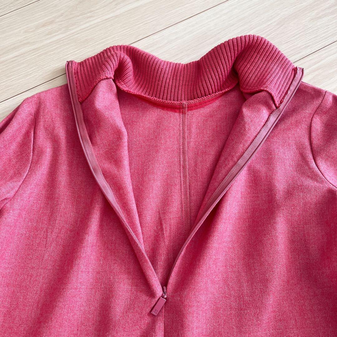 Rene ルネ　ニットカフス　タートルネック　ブラウス　Aライン　赤