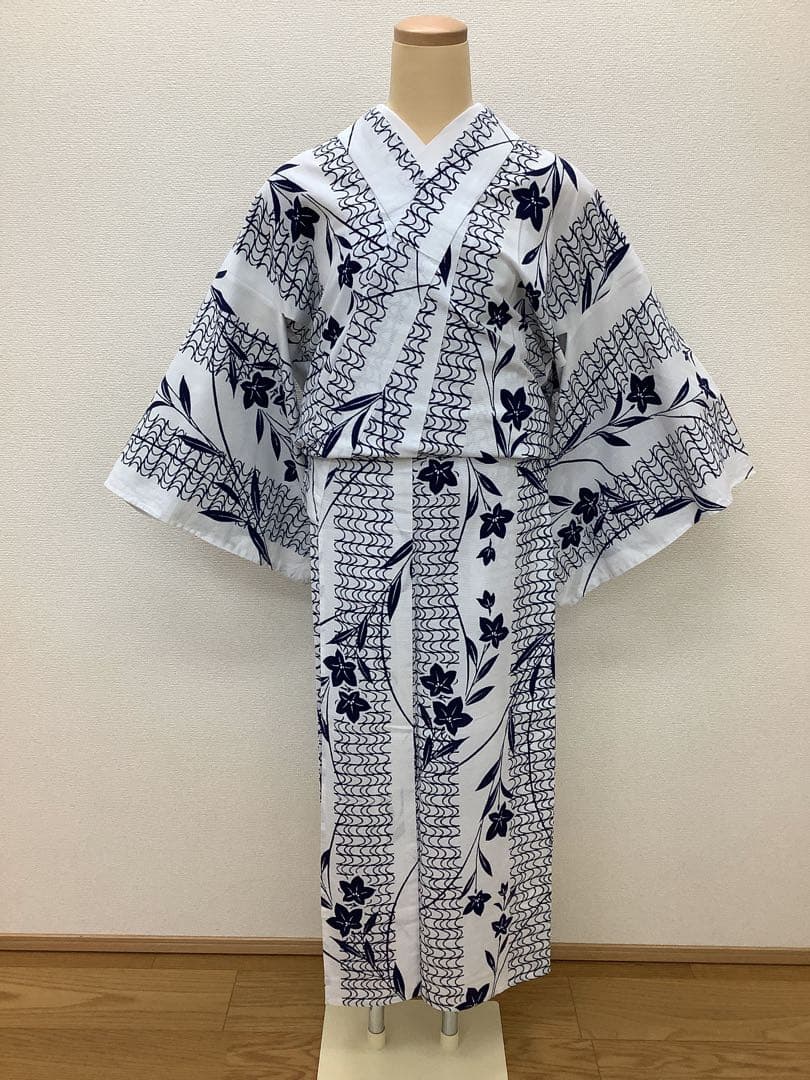 c-447　綿絽　浴衣　夏着物