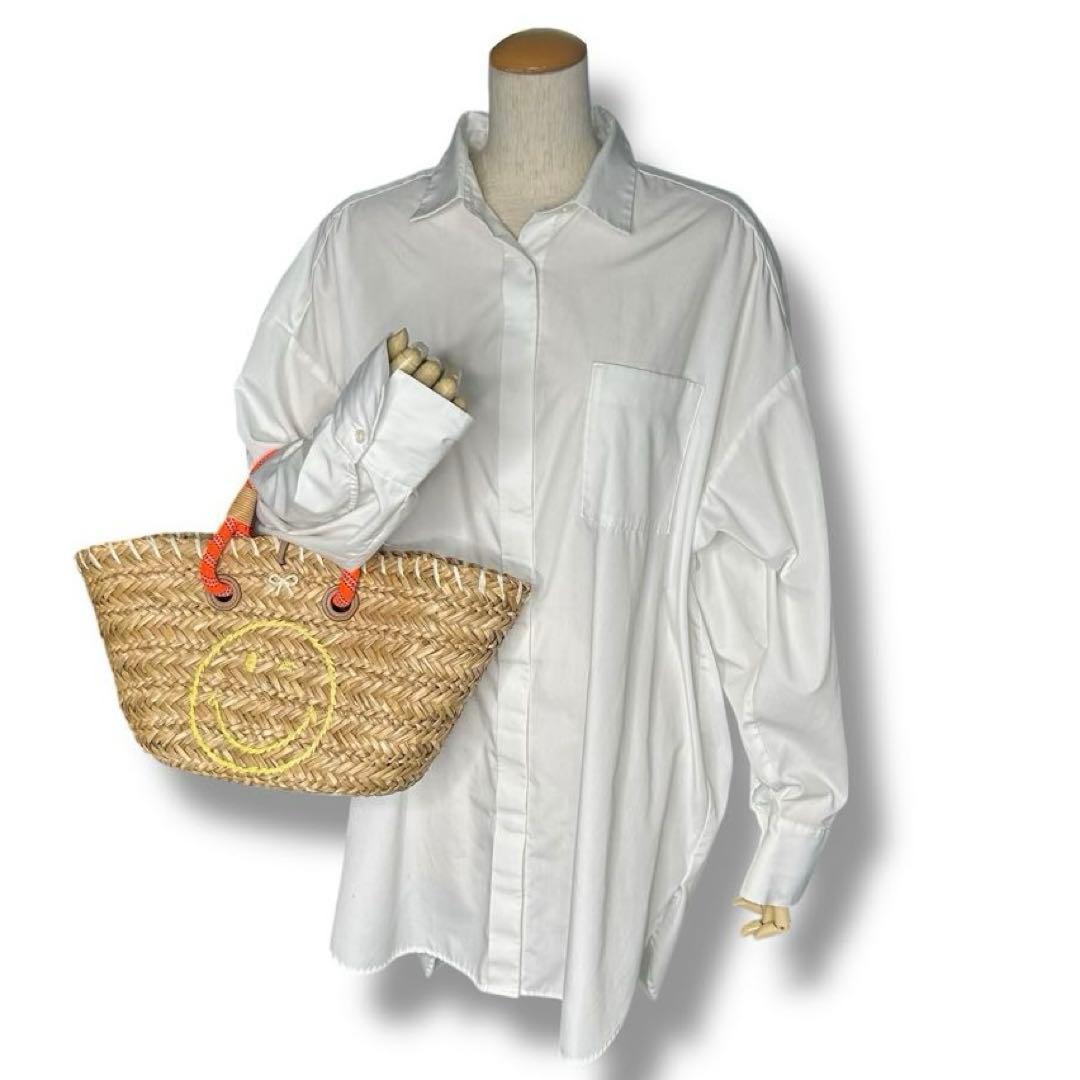 【美品】アニヤハインドマーチ スマイル ハンドバッグ かごバッグ ラフィア 人気