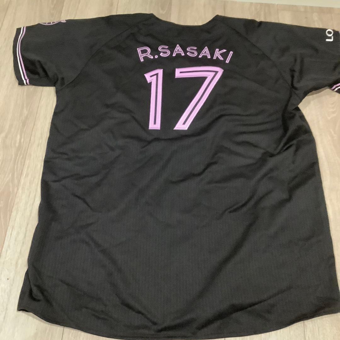 千葉ロッテマリーンズ　佐々木朗希　ブラックサマーユニフォーム　Oサイズ