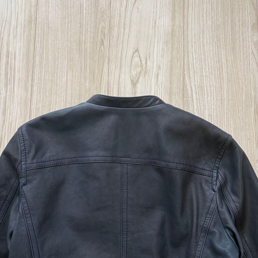 【美品】23AW TOMORROWLAND レザージャケット 40 ネイビー