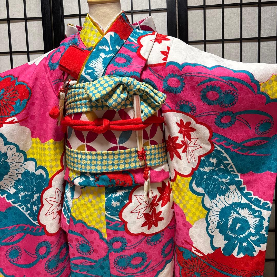 七五三　着物セット　7歳　モダンアンテナ　美品　新品　フルセット