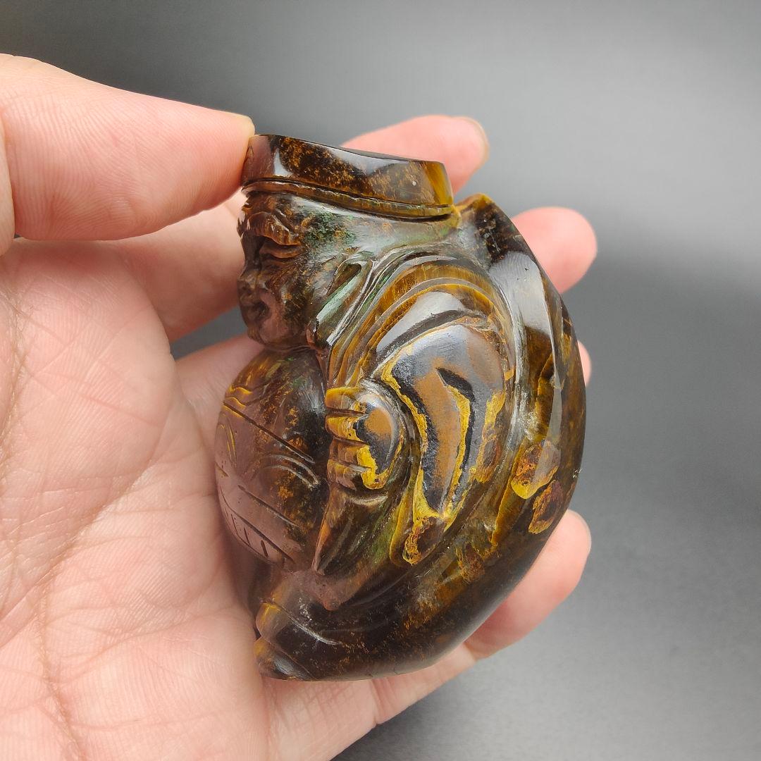 6 大黒様（大）タイガーアイ　虎目石　金運　財運　七福神　天然石　縁起物　風水