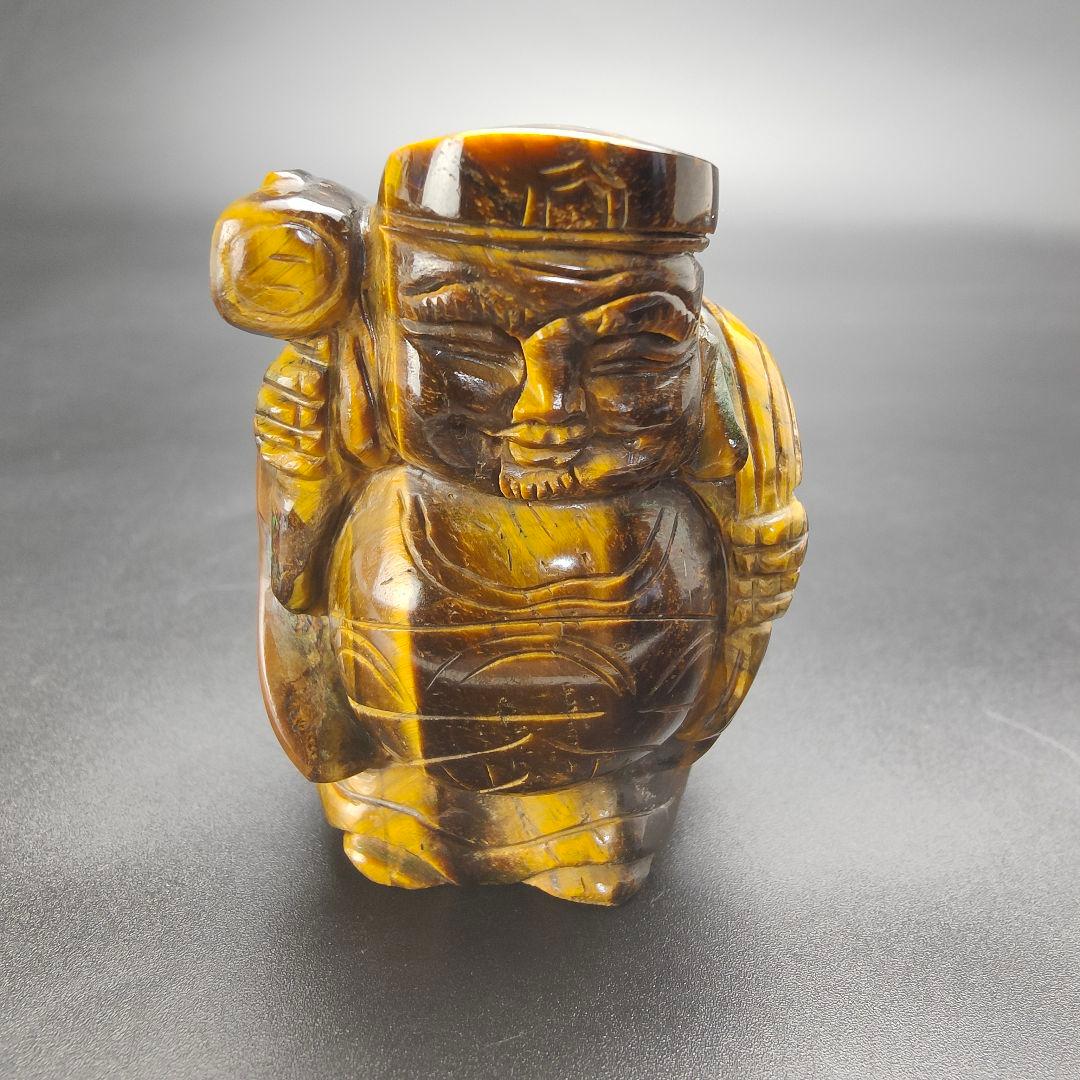 6 大黒様（大）タイガーアイ　虎目石　金運　財運　七福神　天然石　縁起物　風水