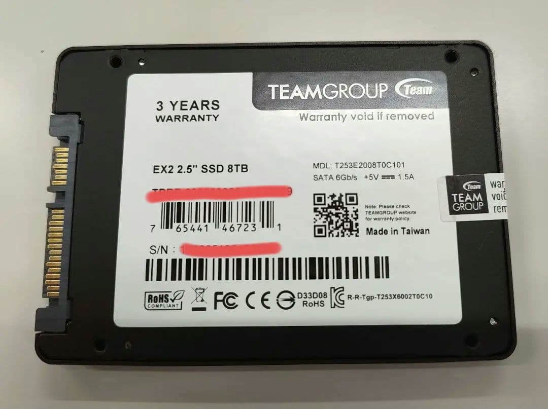 【中古】Team EX2 Elite 8TB