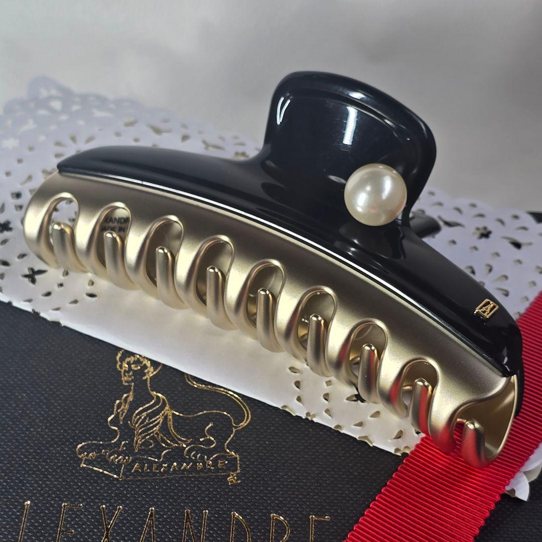 【新品級✨】アレクサンドル ドゥ パリ パール ヘアクリップ　L 限定品