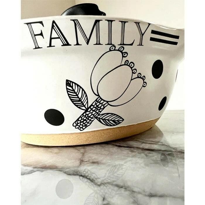 【名入れ無料】ガラス蓋　両手鍋　ホワイト20cm 24cm 卓上鍋　ドット柄