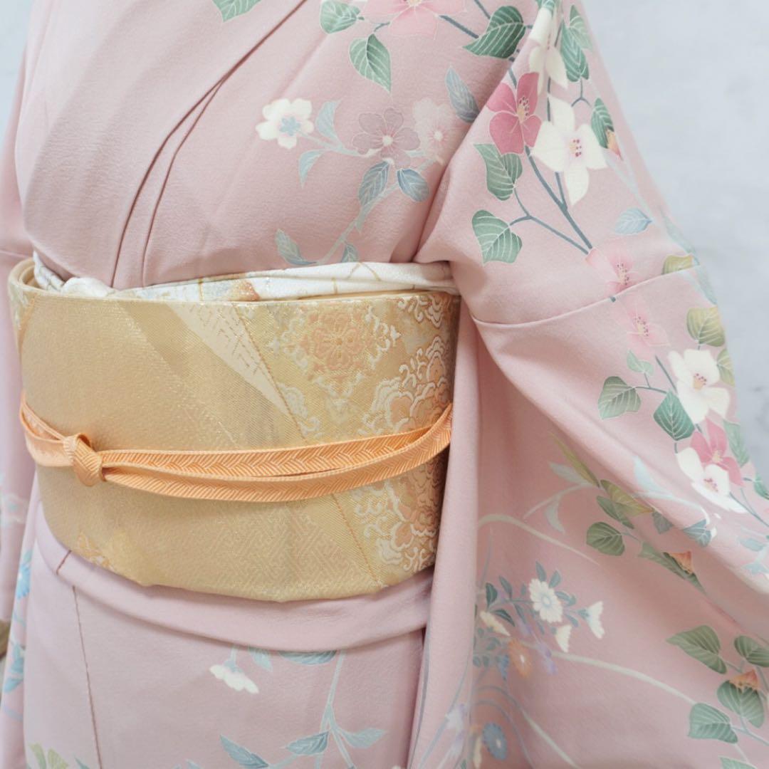 訪問着3点セットa492 訪問着　帯締め帯揚げ3点結婚式　落款