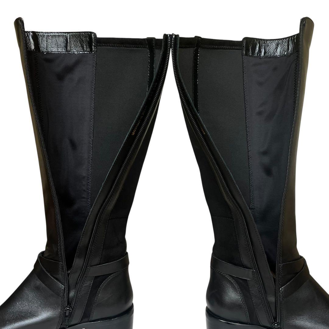 極美品 あしながおじさん 24 レザー ホースビット サイドジップ ロングブーツ