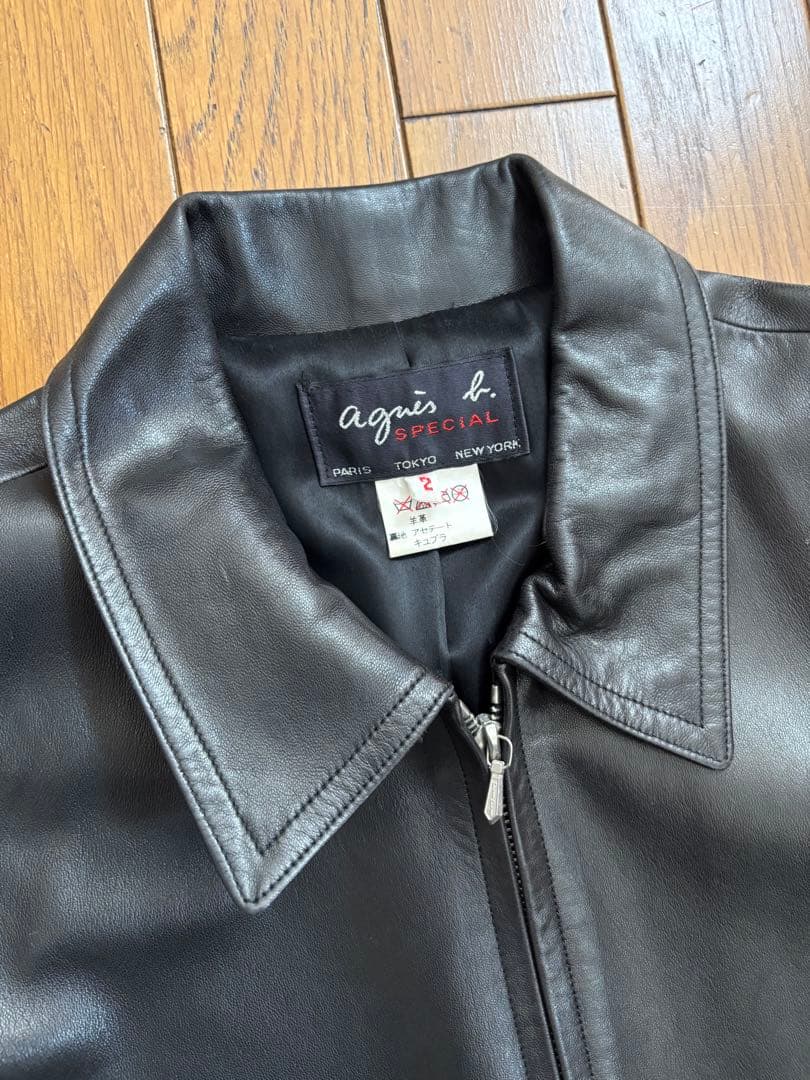 アニエスベー スペシャル　羊革　シングルライダース風　革ジャン　フランス製