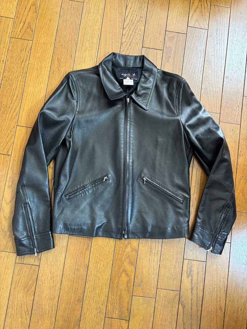 アニエスベー スペシャル　羊革　シングルライダース風　革ジャン　フランス製