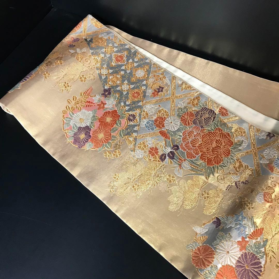 FF-193 袋帯 金錦 結粋 逸品 正絹 六通 金箔 金糸 高級