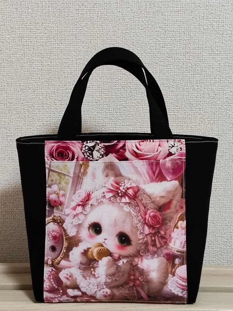 【受注制作】両面ミニトート（内側あり）3点、 両面巾着袋 （裏地あり）1点