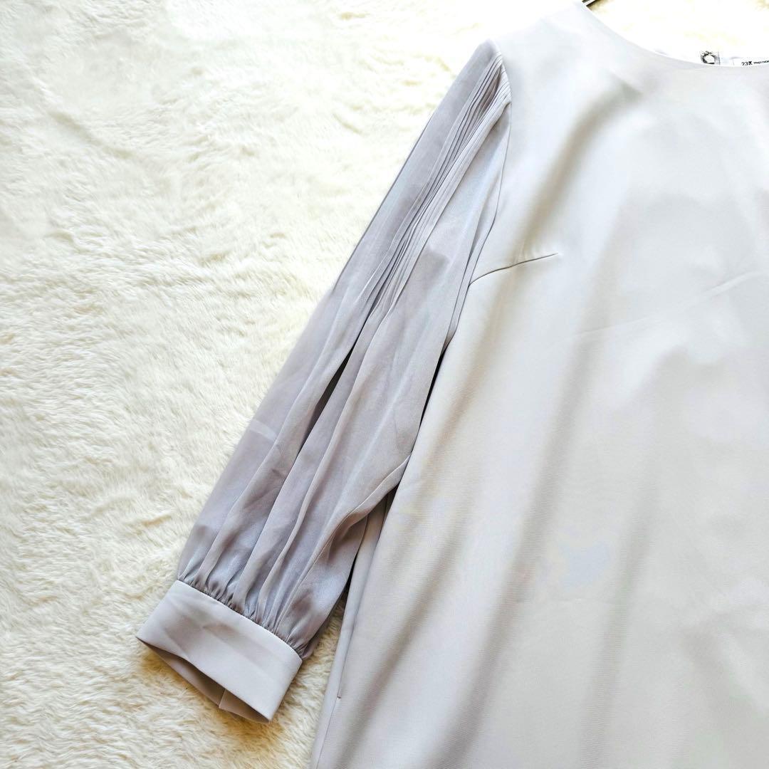 【新品未使用】23区トリアセダブルジョーゼット ワンピース　大きいサイズ　21号