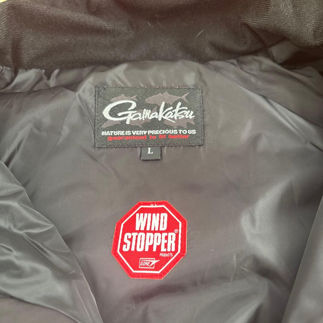 がまかつ　ダウン上下フード付き黒ピンク