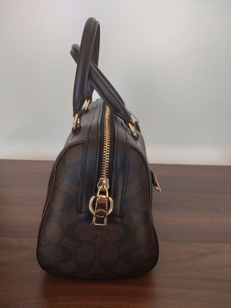 ☆いちページ☆ COACH 濃茶×ブラック　レザーバック＆財布セット