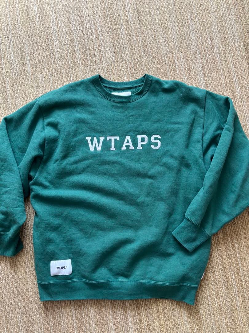 WTAPS ACADEMY SWEATER COTTON COLLEGE 緑 L