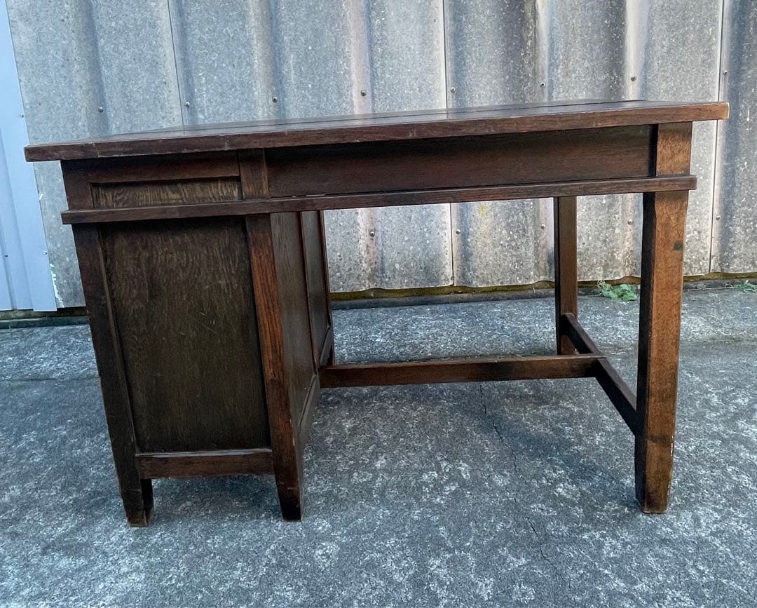 ビンテージ/古道具/無垢材/片袖机/書斎机/学習机/作業台/デスク/店舗什器/⑨