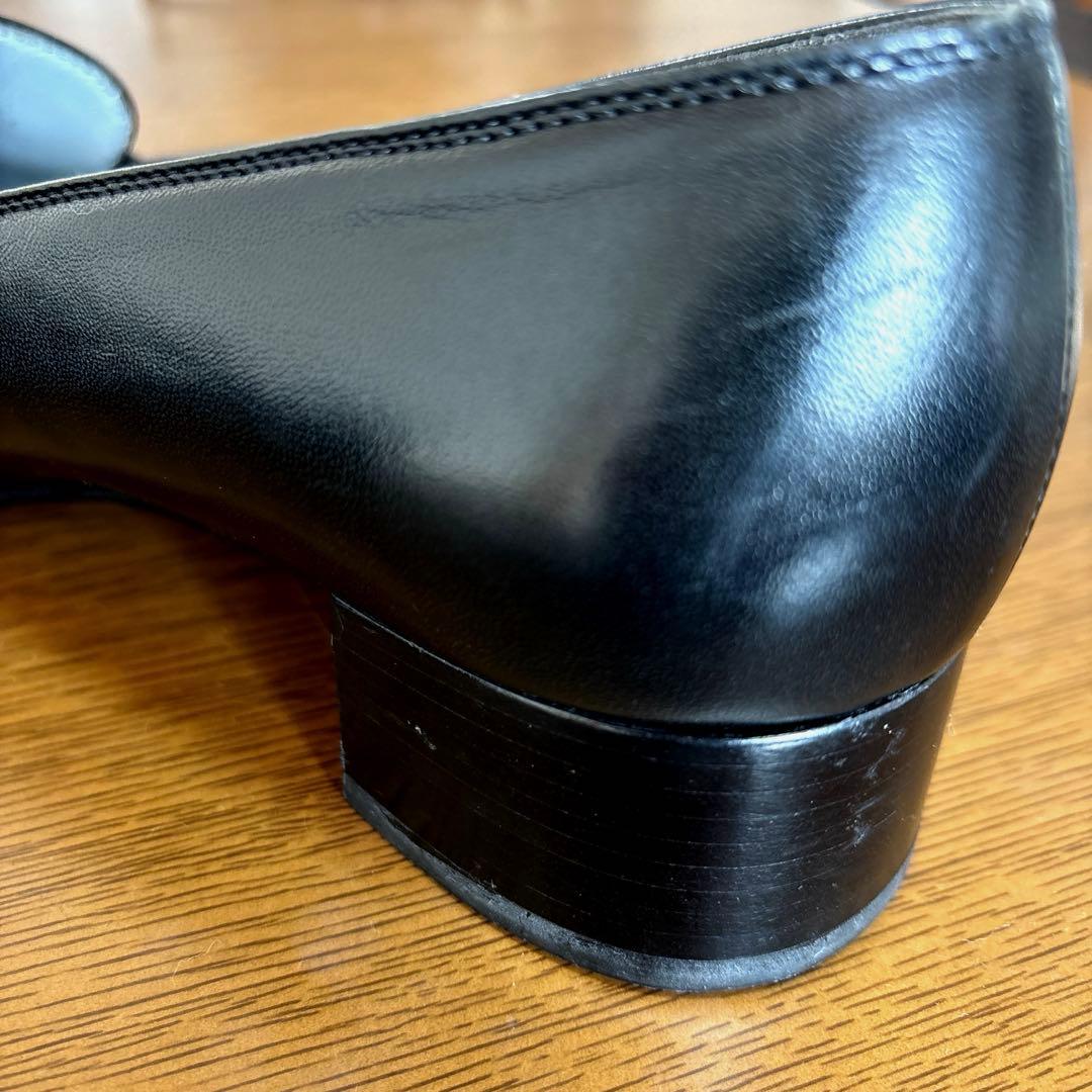 さ*る様 美品　ブラック　ヒールローファー　24.5〜25cm