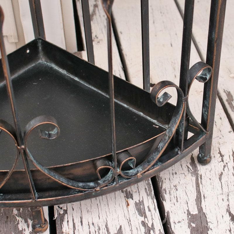 アイアンコーナー傘立て 鉄製 扇形　ロートアイアンシャビーシック 128-512