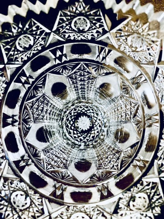 ボヘミアングラス 花瓶 クリスタル 花器