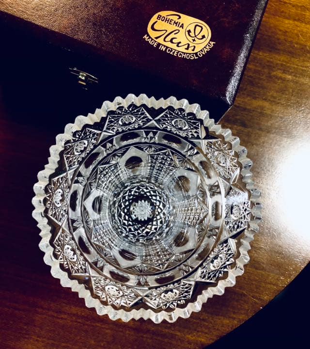 ボヘミアングラス 花瓶 クリスタル 花器