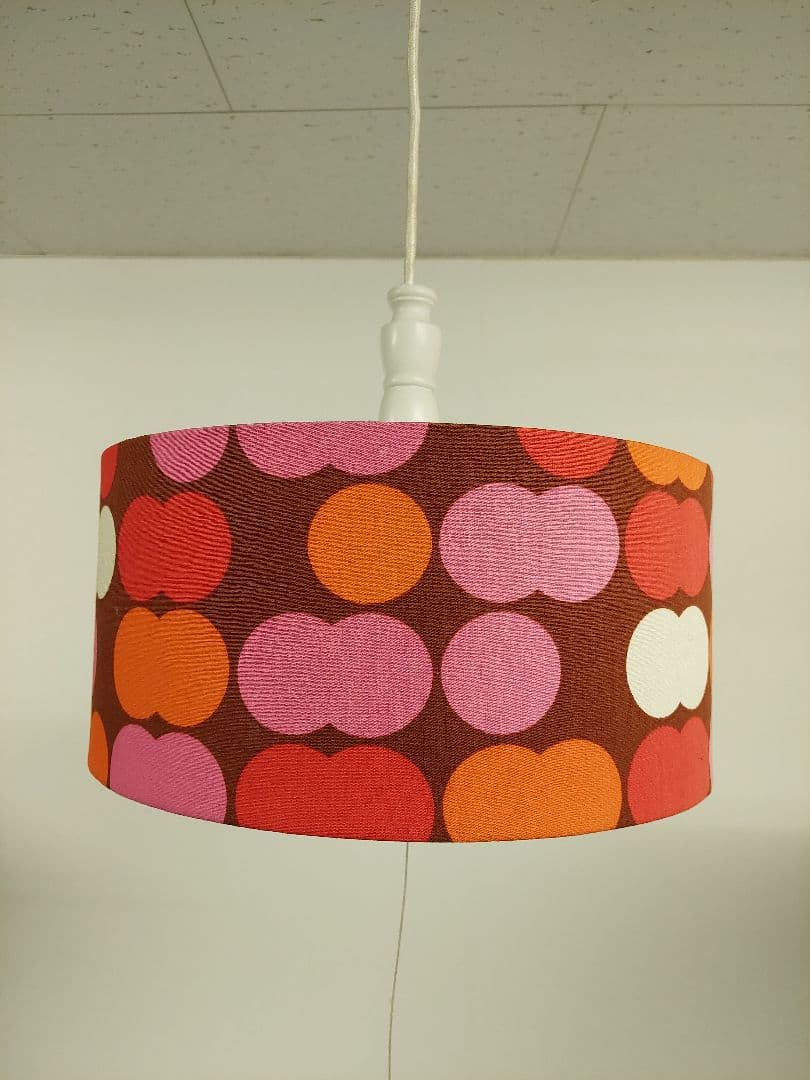 昭和レトロ 70年代 カラフルドット柄 天井照明 ペンダントライト 2灯式