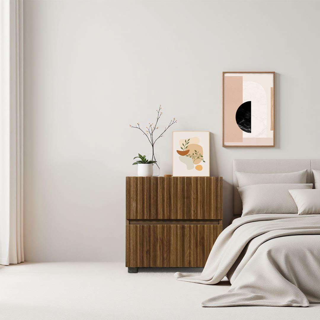 【新作】ルーバーデザイン ウォールナット材 収納チェスト