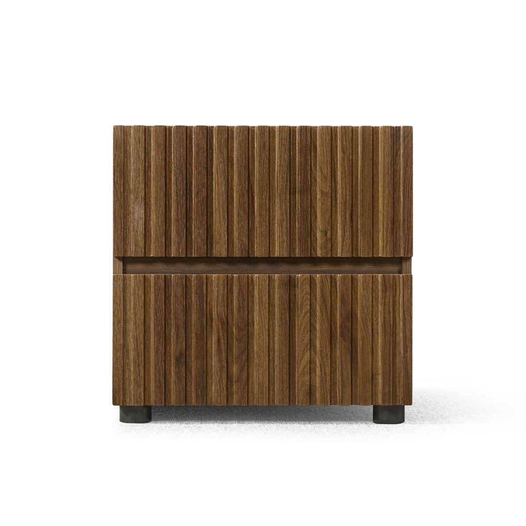 【新作】ルーバーデザイン ウォールナット材 収納チェスト
